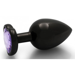 Ouch! Bijou anal Heart Gem L 8 x 4cm Noir-Violet